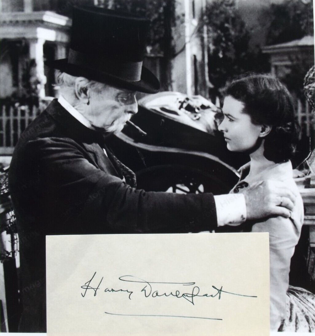 Harry Davenport Autograph Gone with the Wind Dr. Meade JSA Authenticated \'\'Rare\'