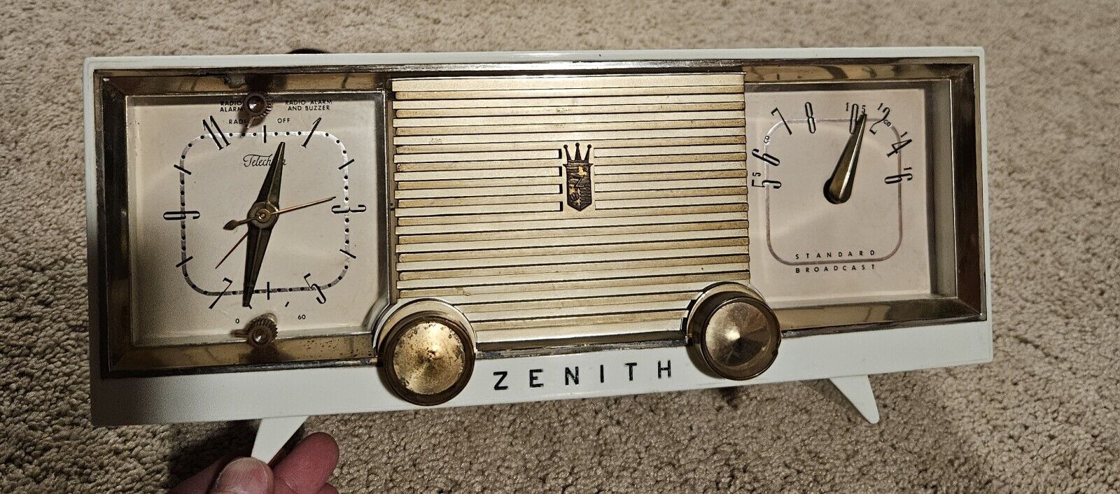 Vintage Radio Zenith B516W Tube Radio Clock RESTORED WORKS