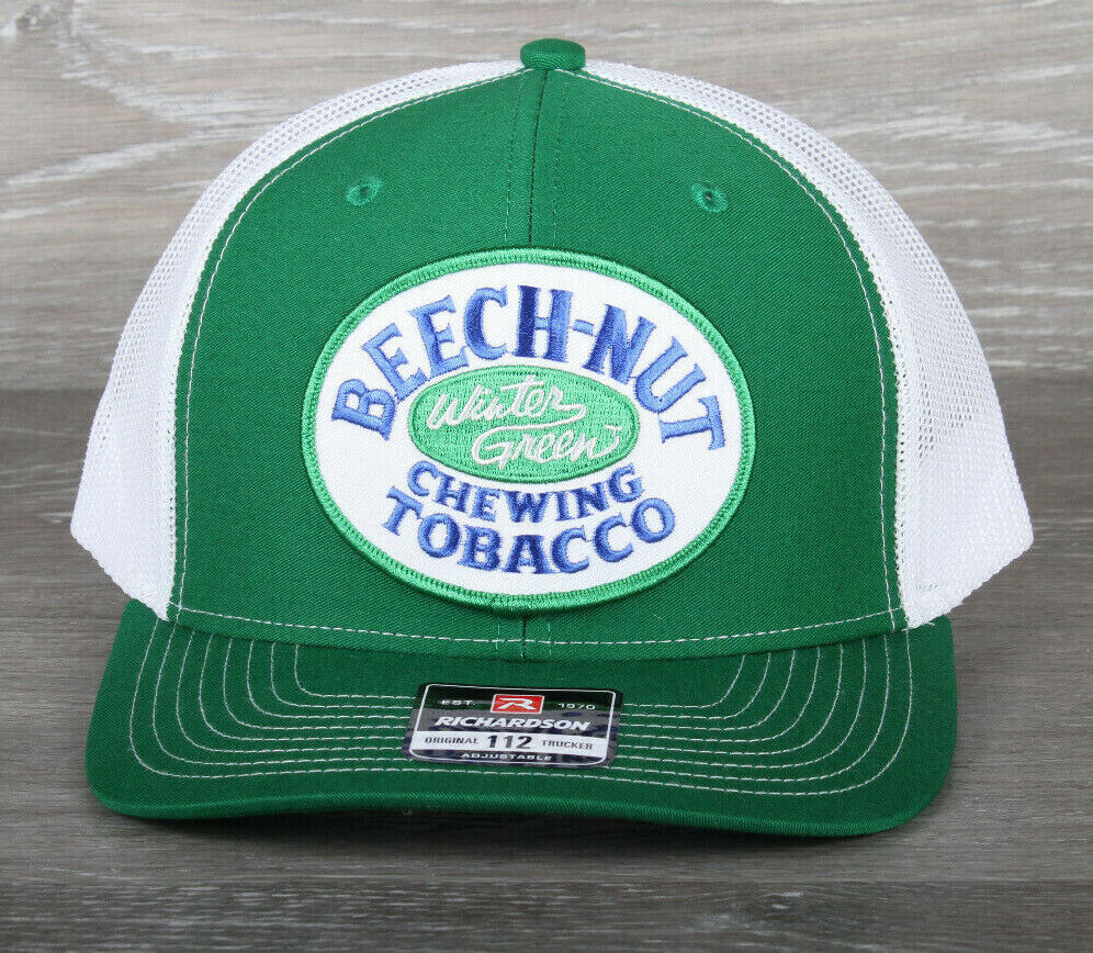 Beech-Nut Chewing Tobacco Wintergreen Patch on a Richardson 112 Trucker Hat