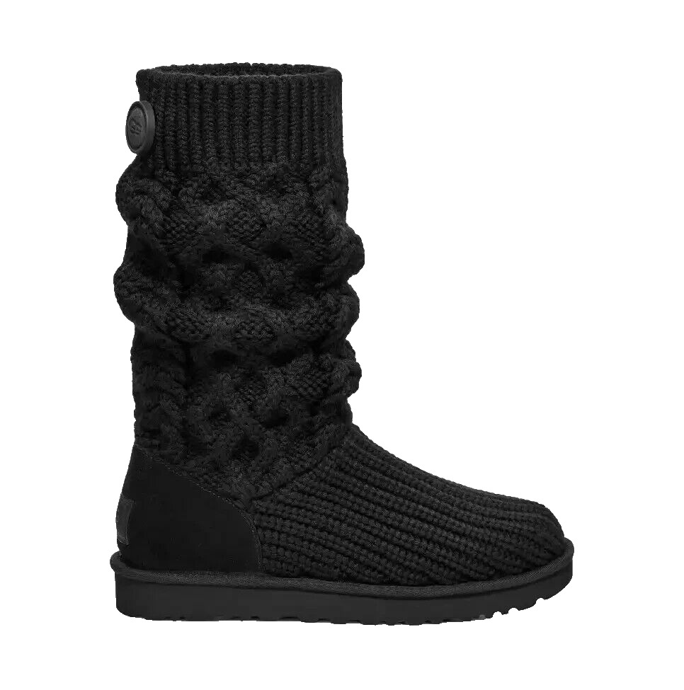 UGG Women\'s Classic Cardi Cabled Knit Black SIZE 8 (160.00)