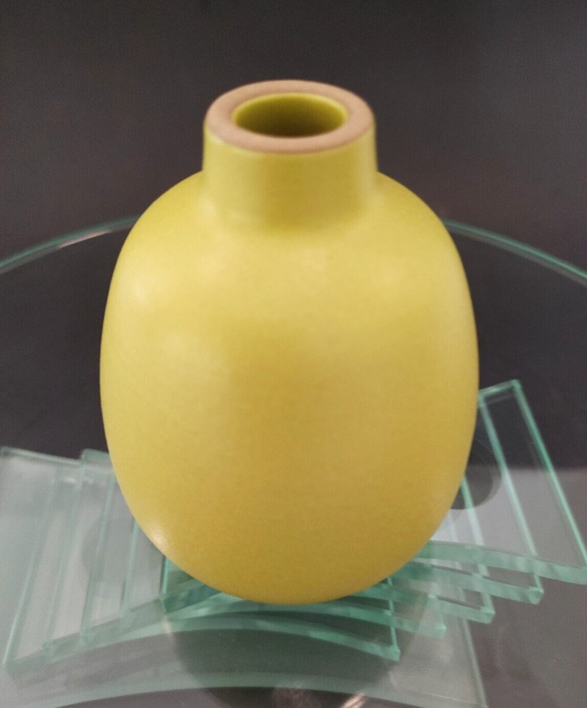 Vintage MCM HEATH California Ceramic Bud Vase #130, Wasabi/Citron Green