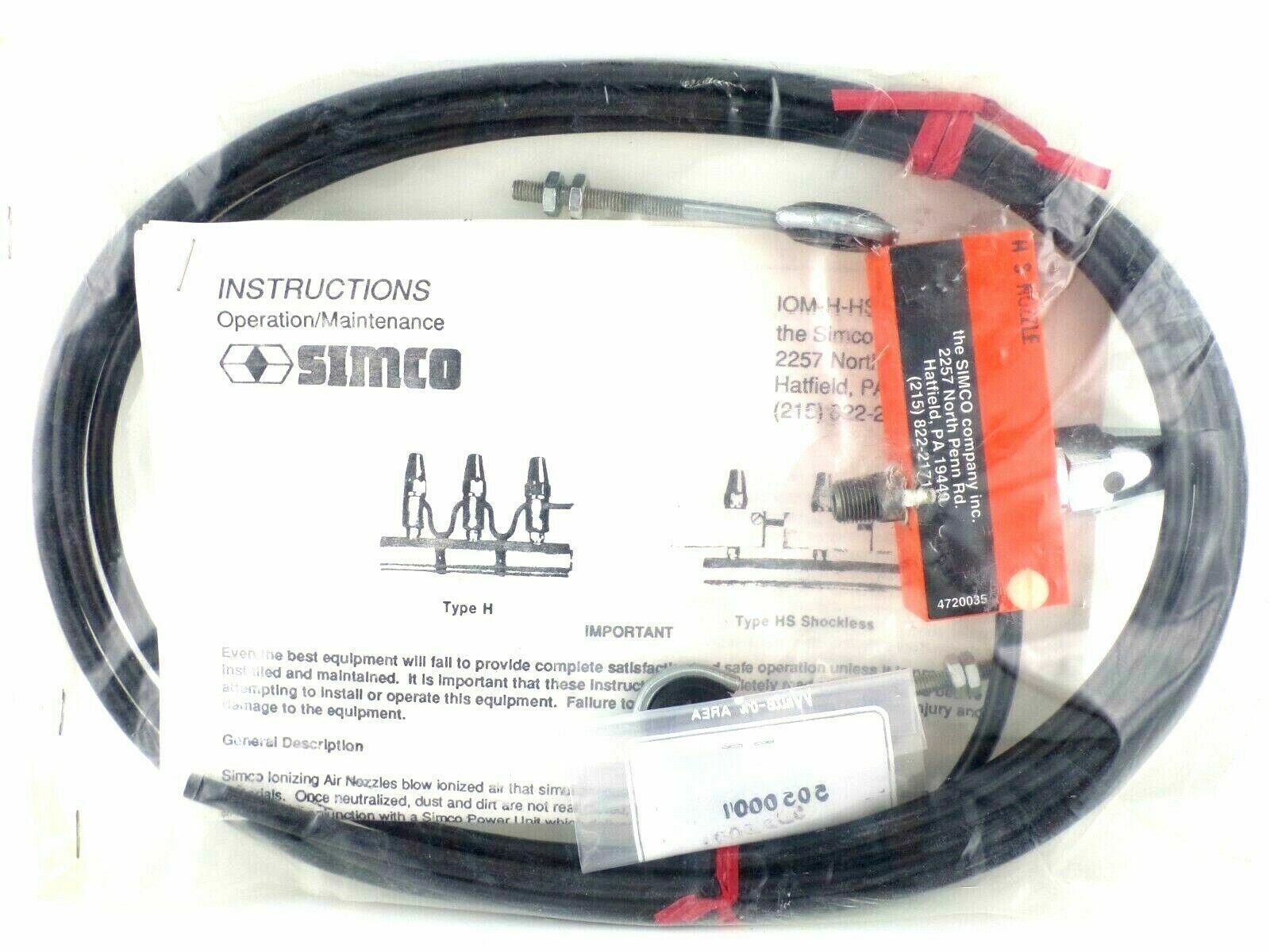 NEW Simco 4720035 Static Neutralizing Nozzle HS-Shockless, 1/8 NPT, Complete 