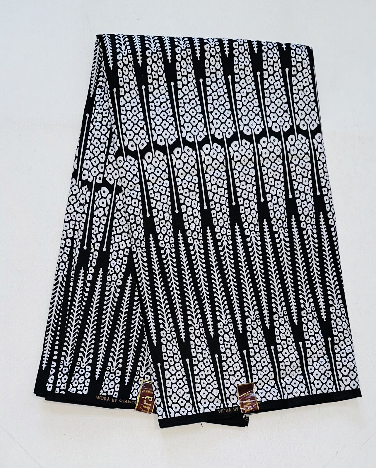 African Print Fabric/ Ankara - White, Black \'Zaji\' Design, YARD or WHOLESALE