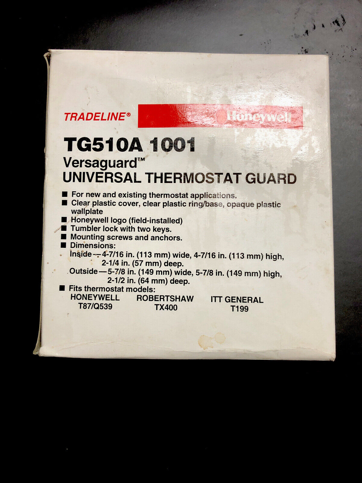 Honeywell Versaguard Universal Thermostat Guard TG510A 1001