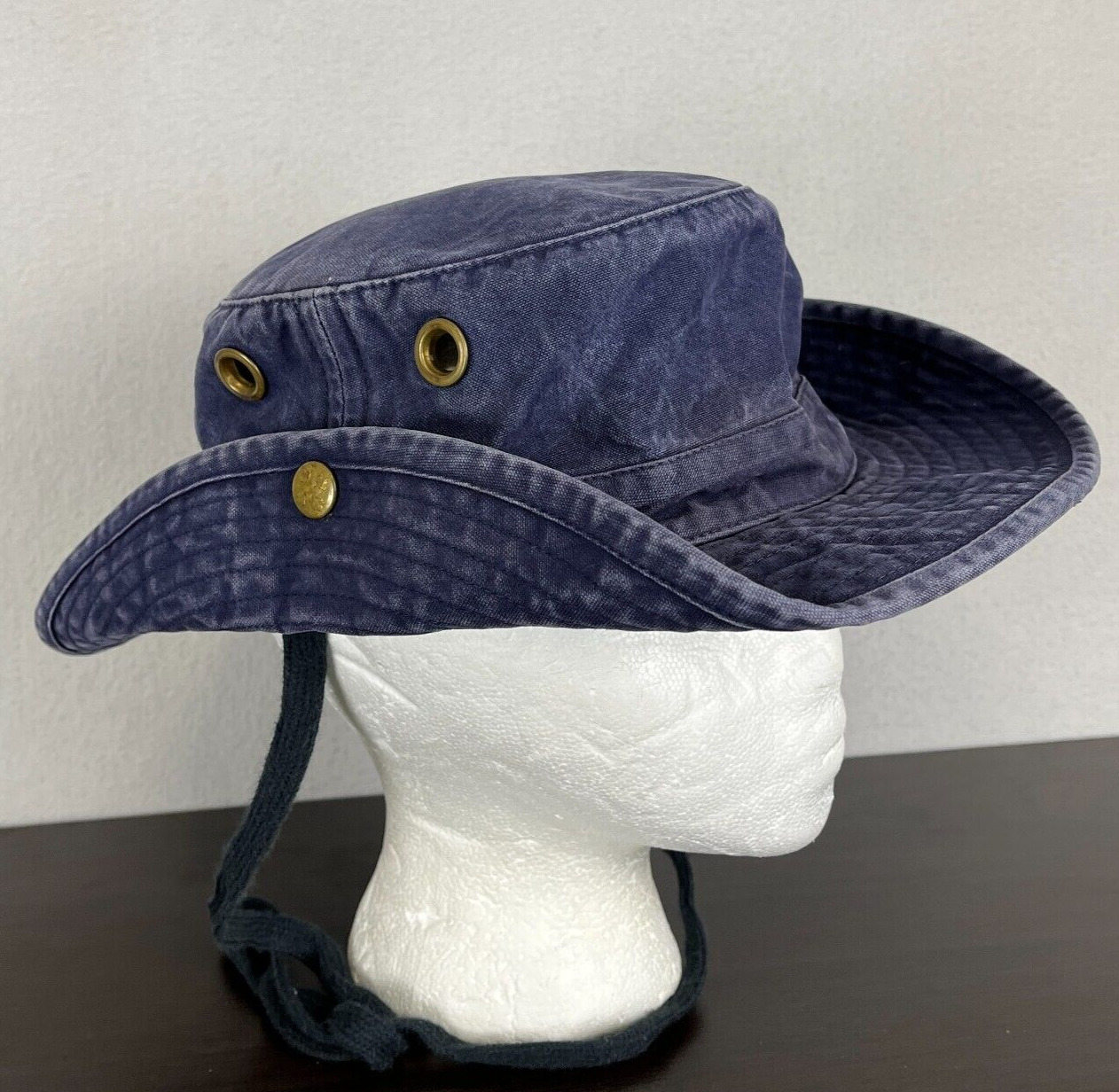 Vintage The Tilley Hat Endurables Cotton Brimmed Sun Duck Hat Size 7-3/8 Navy