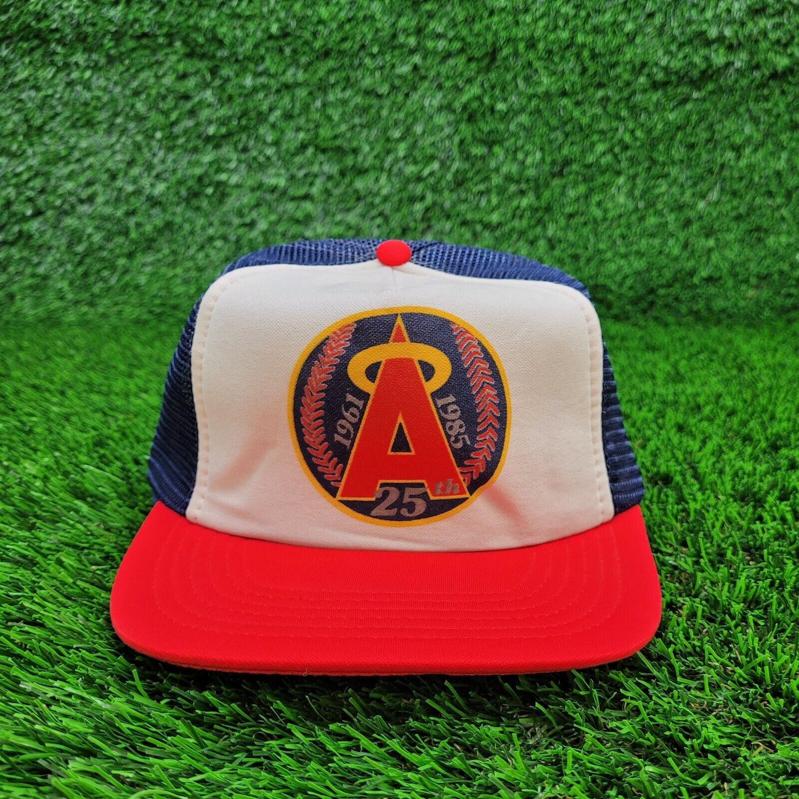 Vintage 1985 California Angels Trucker Hat Cap M/L MLB PCL ALW Baseball
