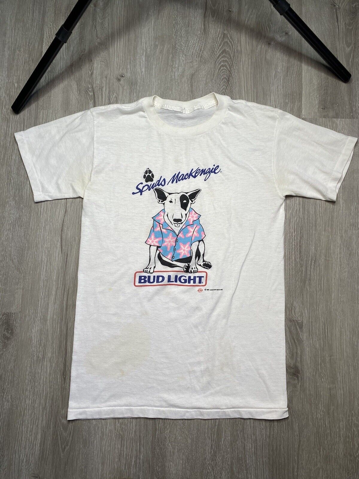 Vintage 80s Spuds MacKenzie Bud Light Dog Beer Promo Party Animal T Shirt Thin