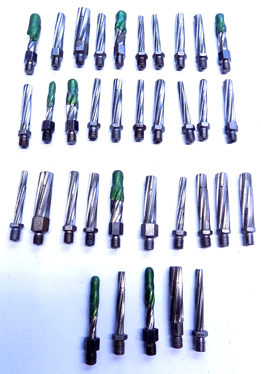35 Assorted 1/4-28 Threaded Reamers Aircraft Tool Made in the USA