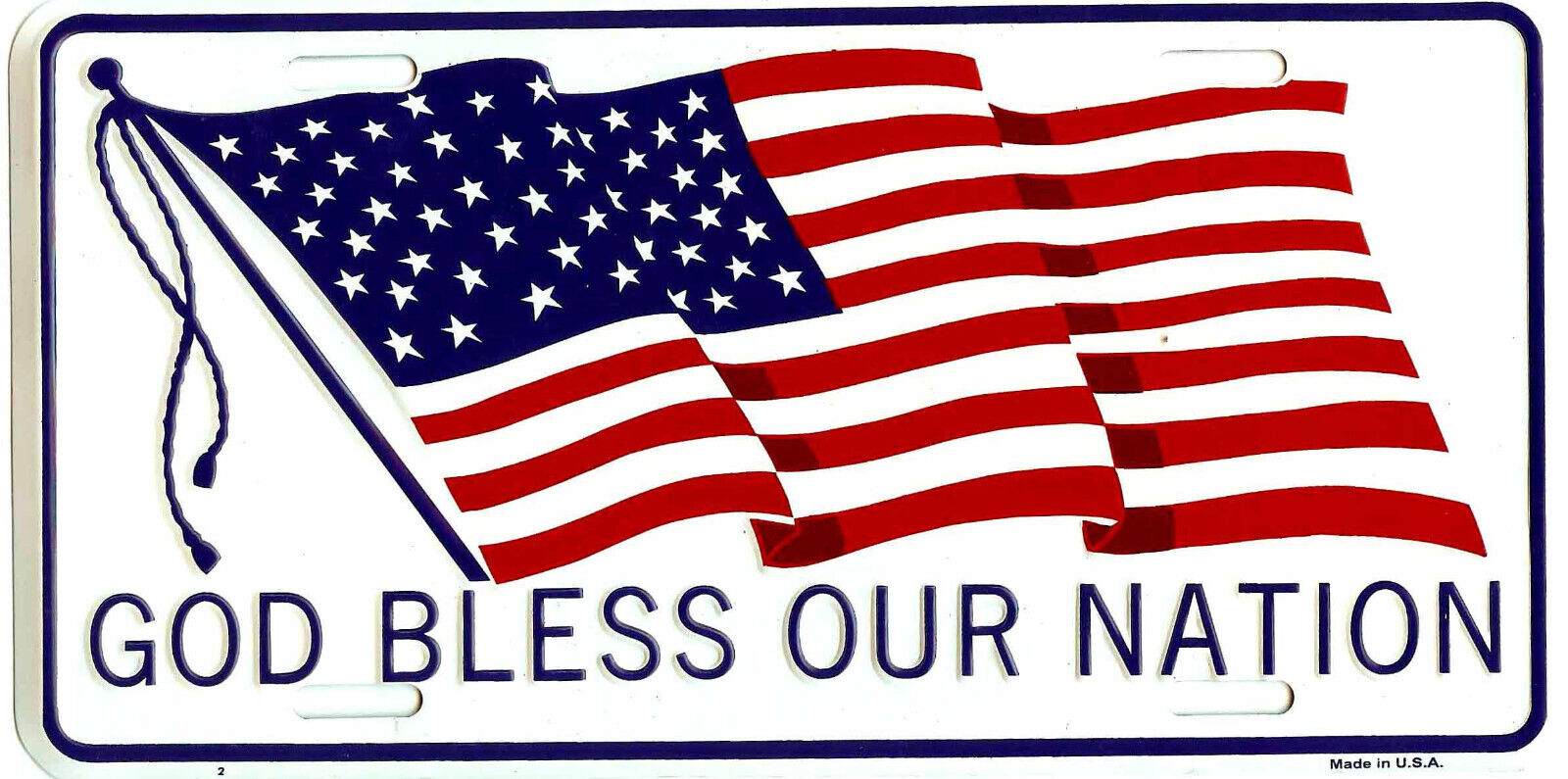 PATRIOTIC GOD BLESS OUR NATION USA METAL LICENSE PLATE AUTO CAR TAG #414