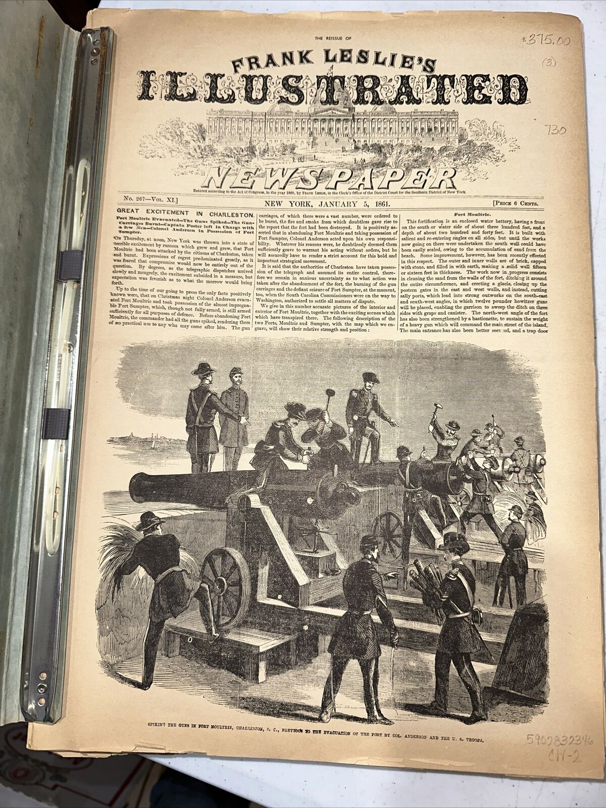 Frank Leslie’s Illustrated Newspaper Civil War 1861 - 1862 Reissue 108 Issues