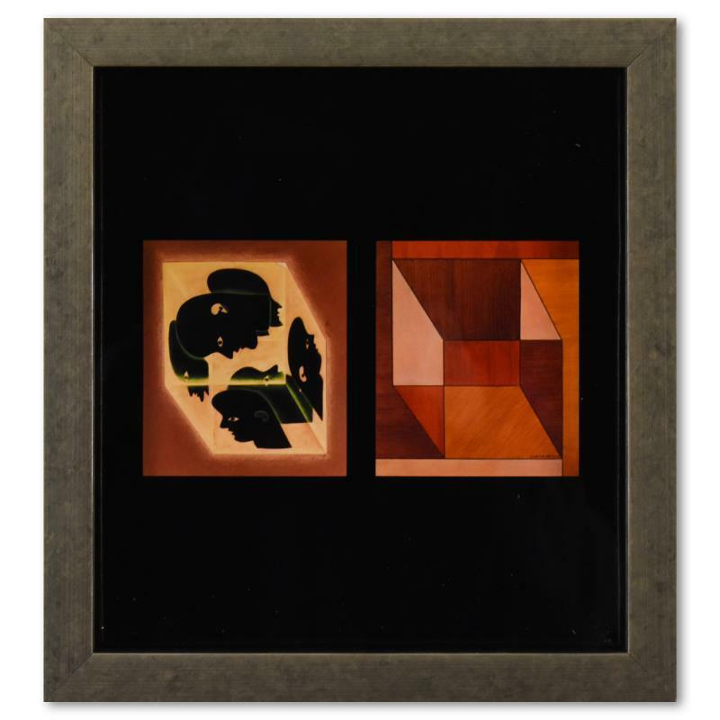 Victor Vasarely (1908-1997) Framed Vintage Geometric Art