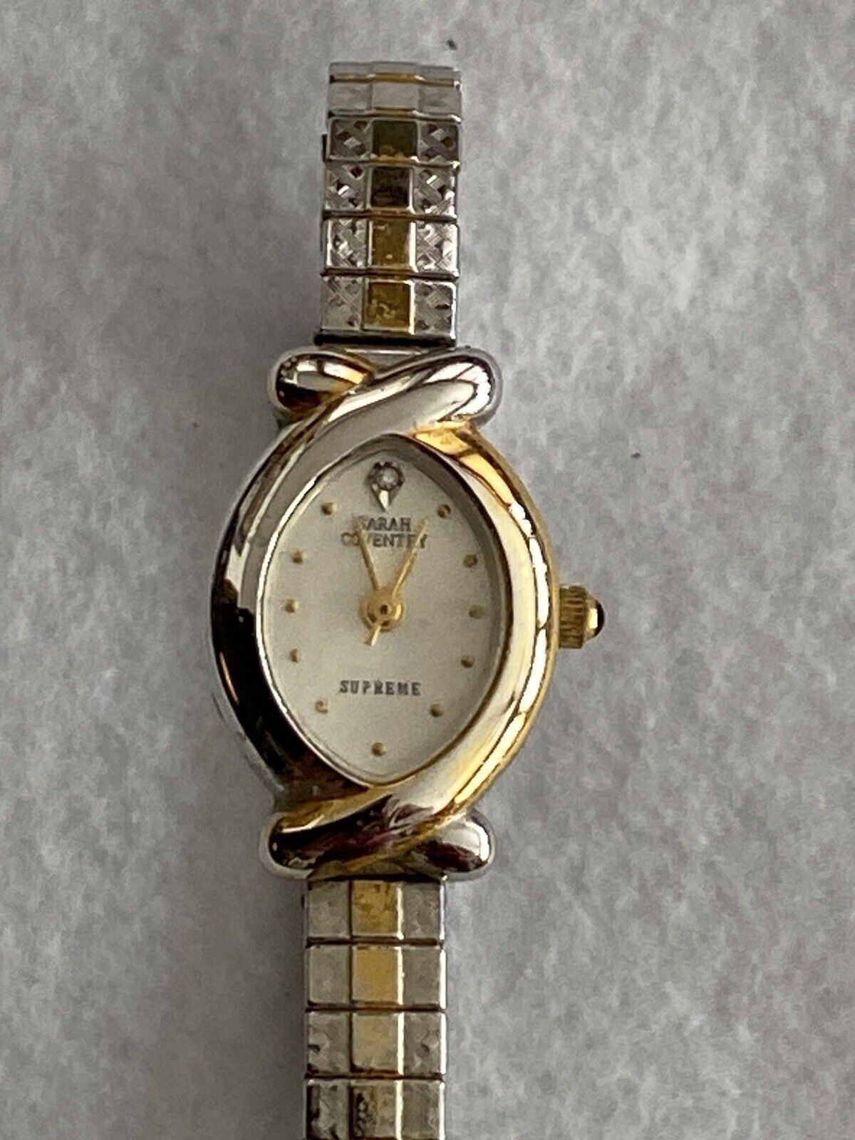 SARAH COVENTRY WATCH GOLD & SILVER TONE VINTAGE NEW BATTERY