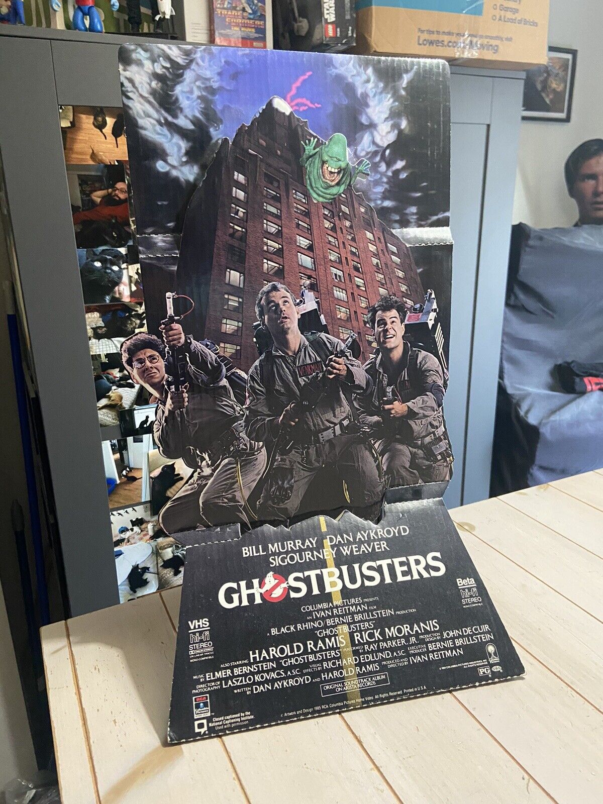 GHOSTBUSTERS 1980\'s Movie VIDEO STORE Promotional COUNTER DISPLAY Standee vtg
