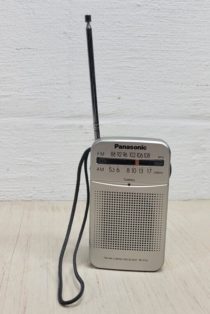 Panasonic FM/AM Portable Pocket Radio RF-P50 Tested Works 4.5\