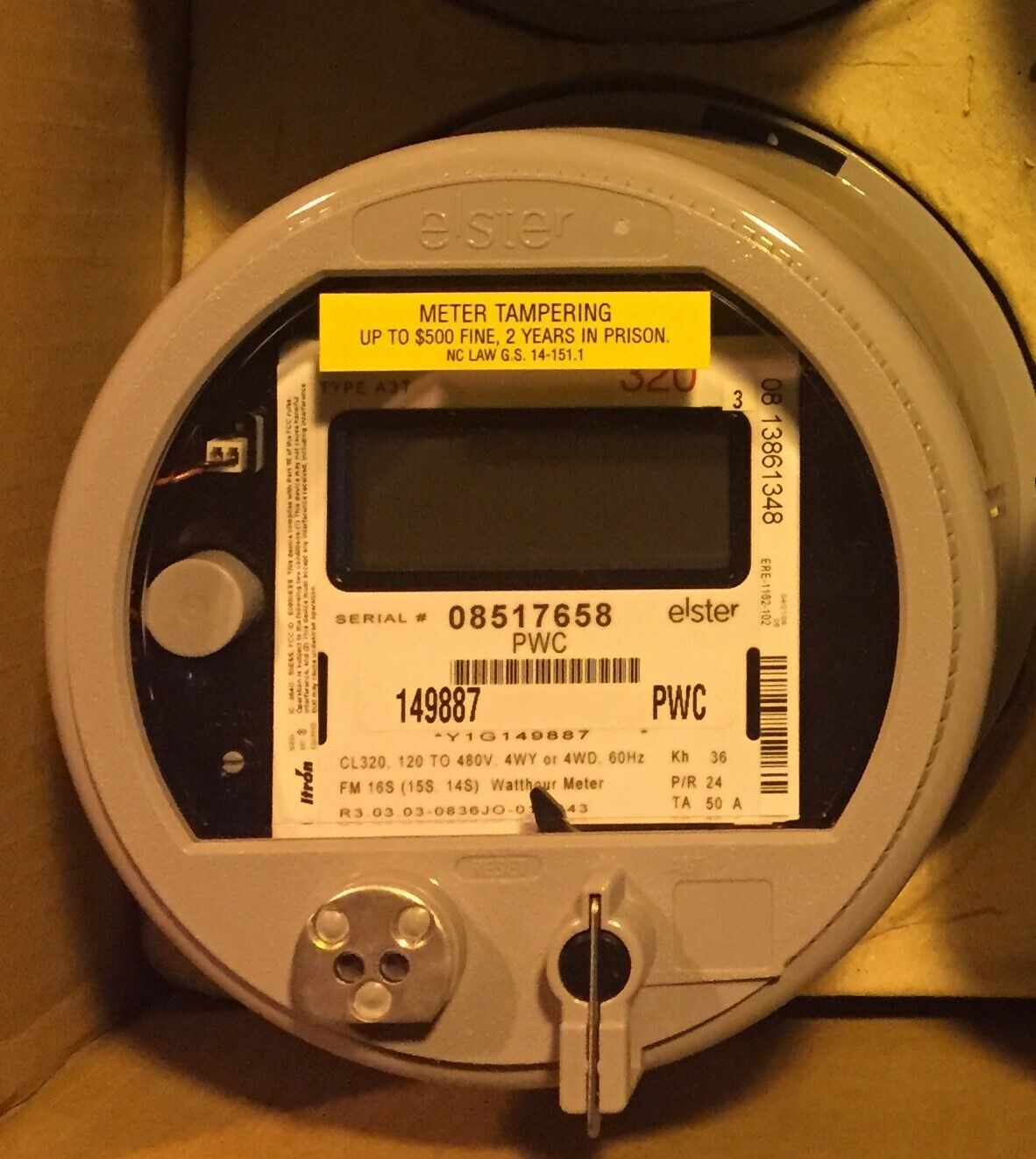ELSTER, WATTHOUR METER KWH, ALPHA 3, FM16S, 7 LUGS, Y/D, 200A Or 320A, 120-480V