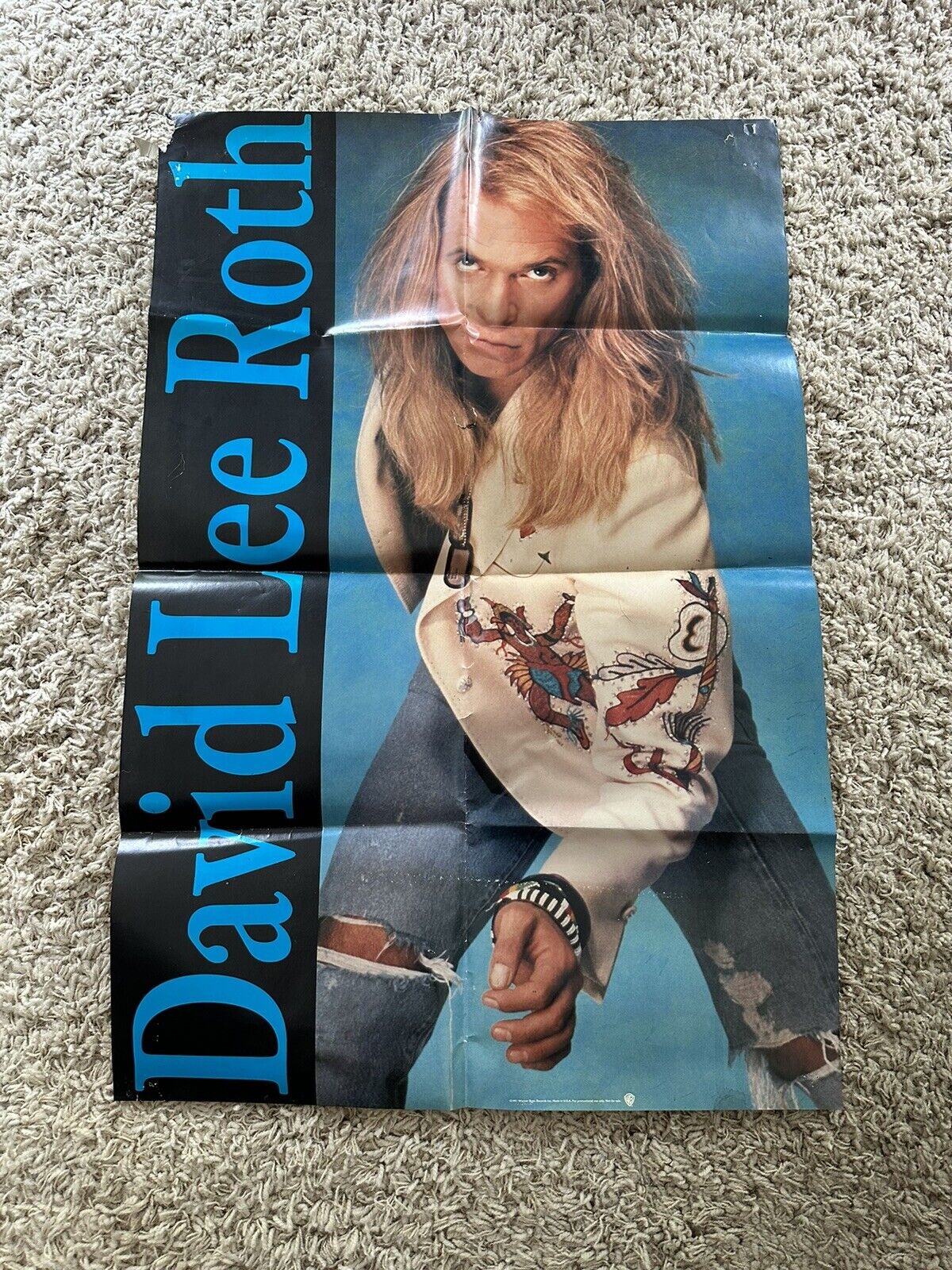 Vintage DAVID LEE ROTH Poster Van Halen 80’s Metal Rock 
