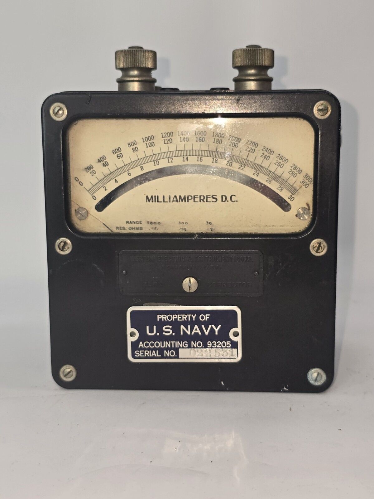  Rare  Weston Electrical Instrument. Analog DC  Once Property of the U.S. Navy. 