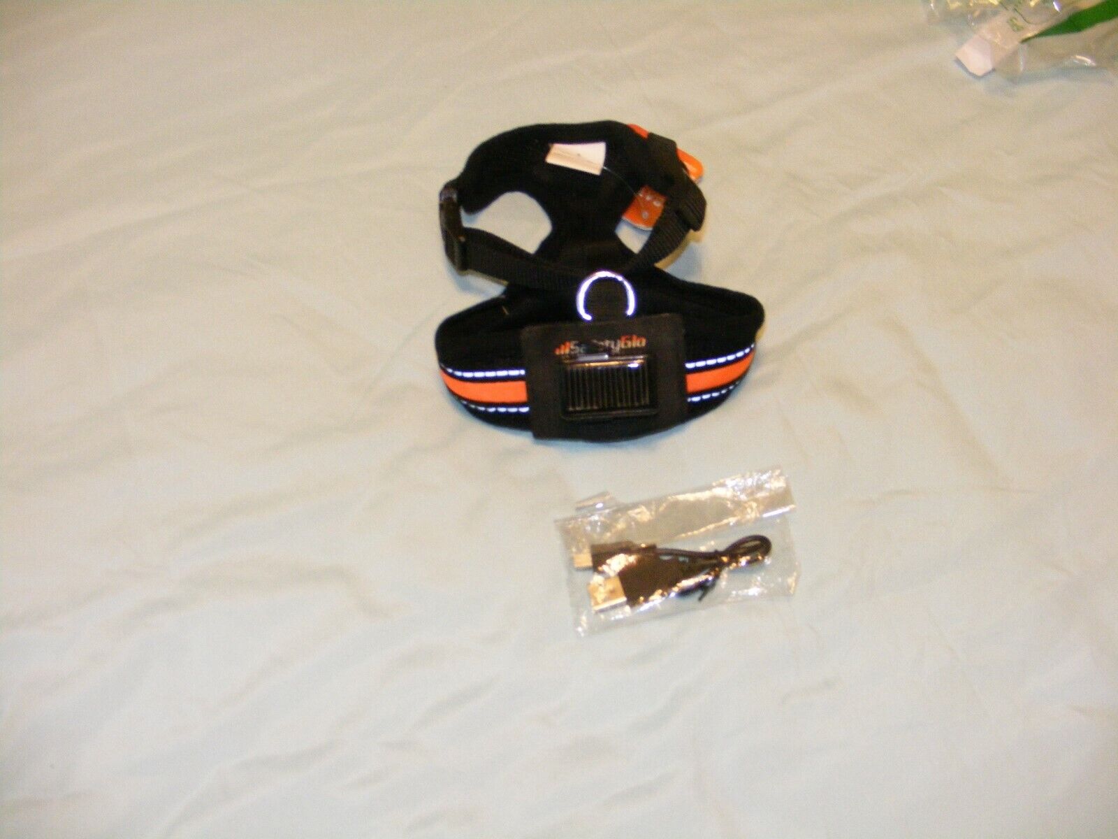 *SafetyGlo Rechargeable Dog  Harness, Small, Black / Orange, New w/ Tags w/ USB