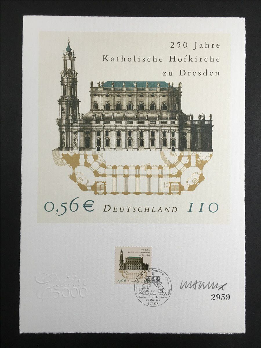 GERMANY ART-EDITION 2001/4 HOFKIRCHE DRESDEN CHURCH LTD + HANDSIGN  RARE 