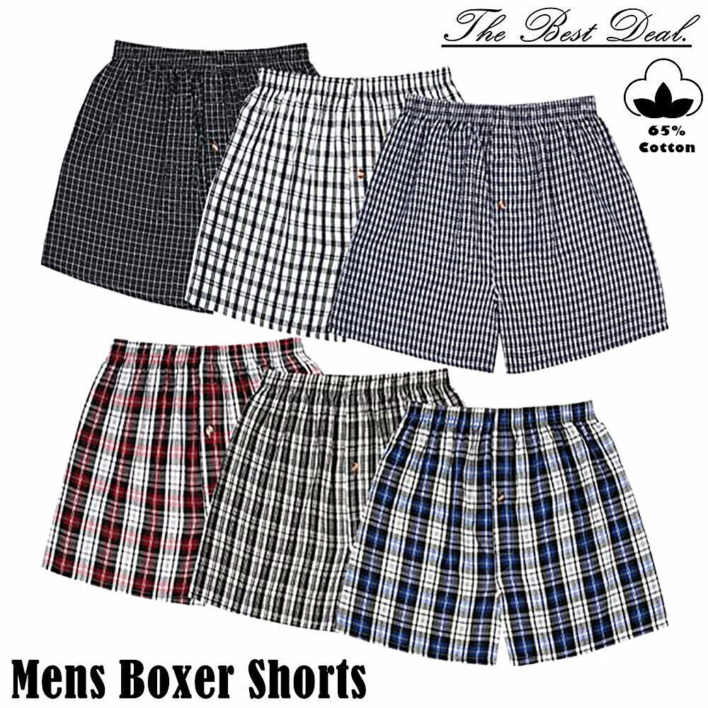 3-12 Pcs For Mens Boxer Shorts Trunk Briefs Classic Underwear Cotton Size S-2XL