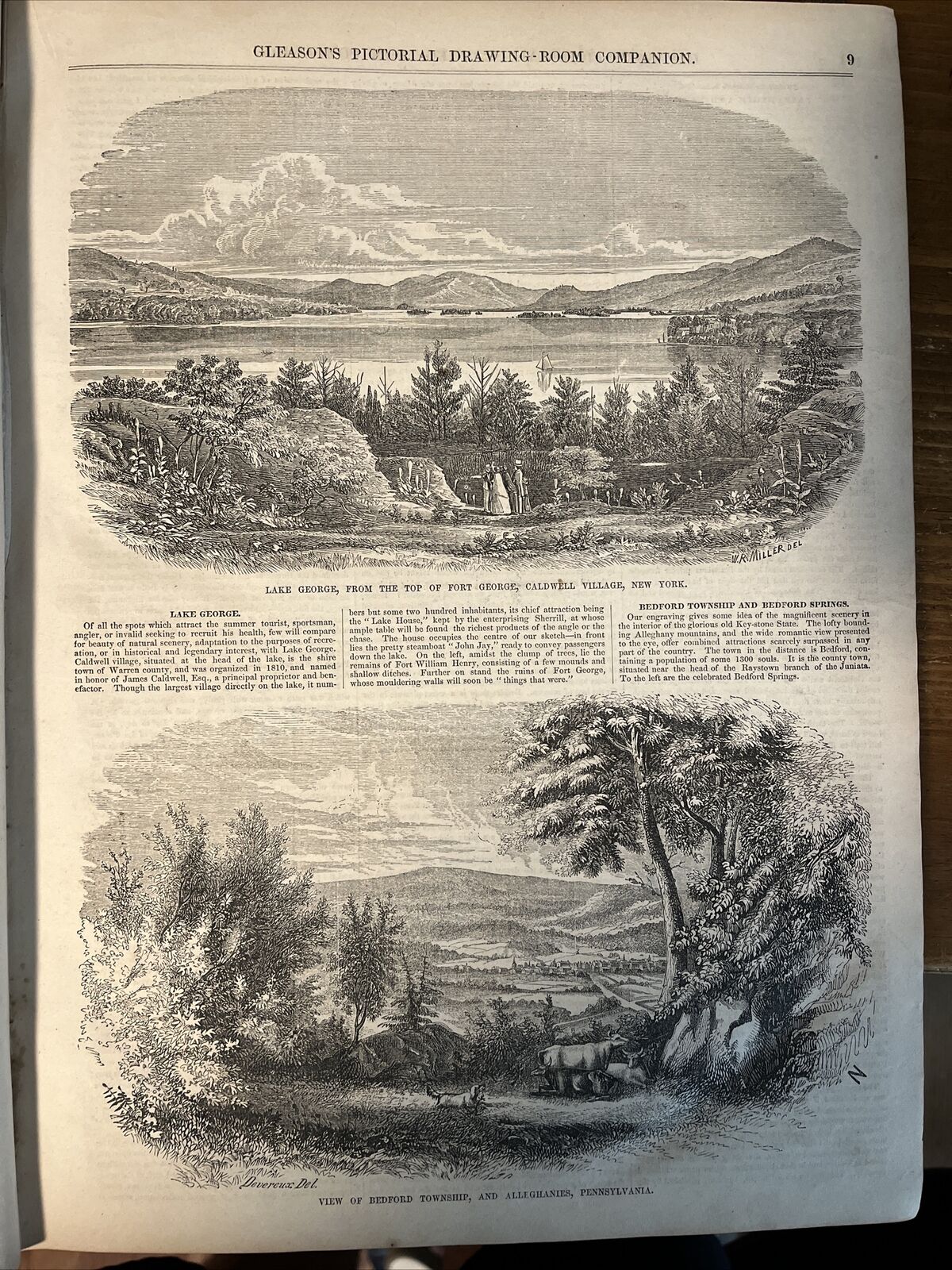 1854 Vol. VII Gleason’s Pictorial; Drawing Room Companion; As Is; Lake George