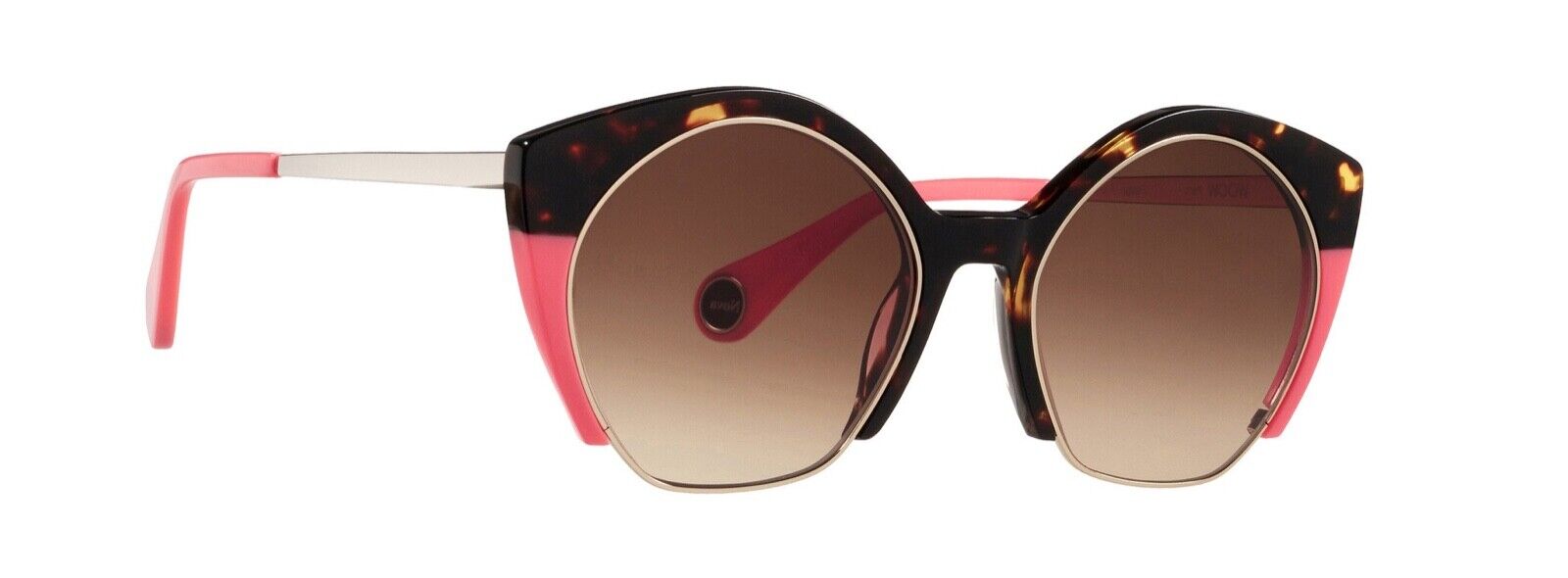 Wow Super Nova 2 Tortoise & Pink Round Cat Eye 0050 Sunglasses 52-19-145 Paris 