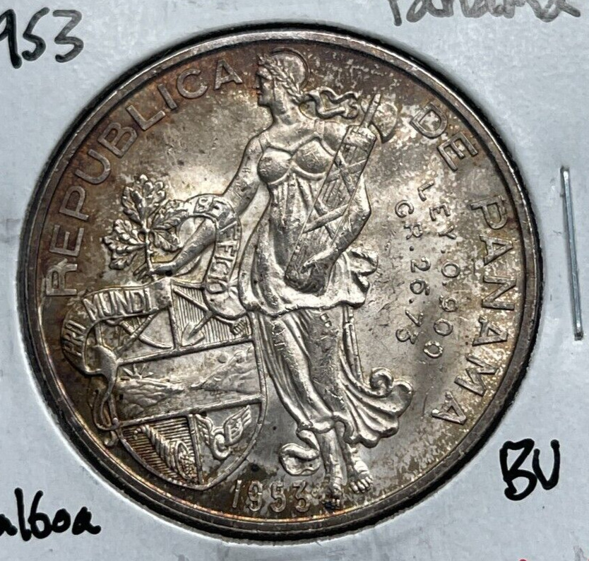 1953 Panama 1 One Balboa - Silver Uncirculated