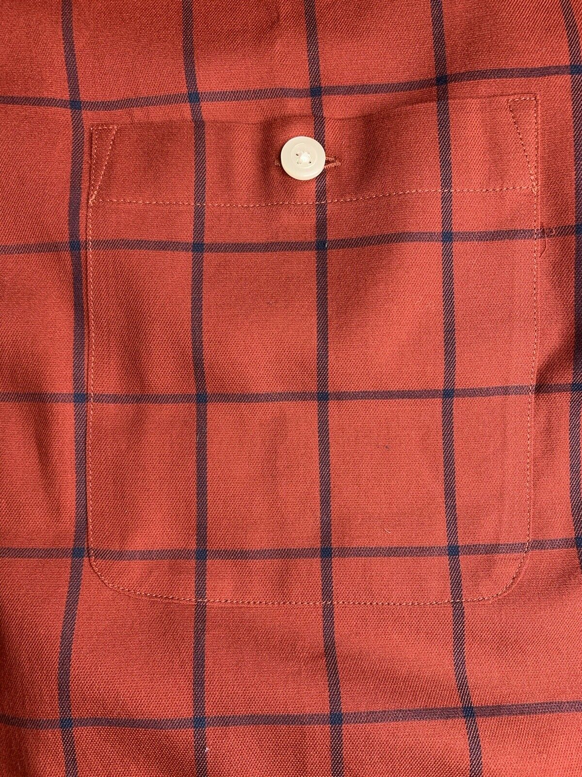 Orvis Long Sleeve Button Up Shirt Dark Red Plaid Classic Fit Wrinkle Free Size L