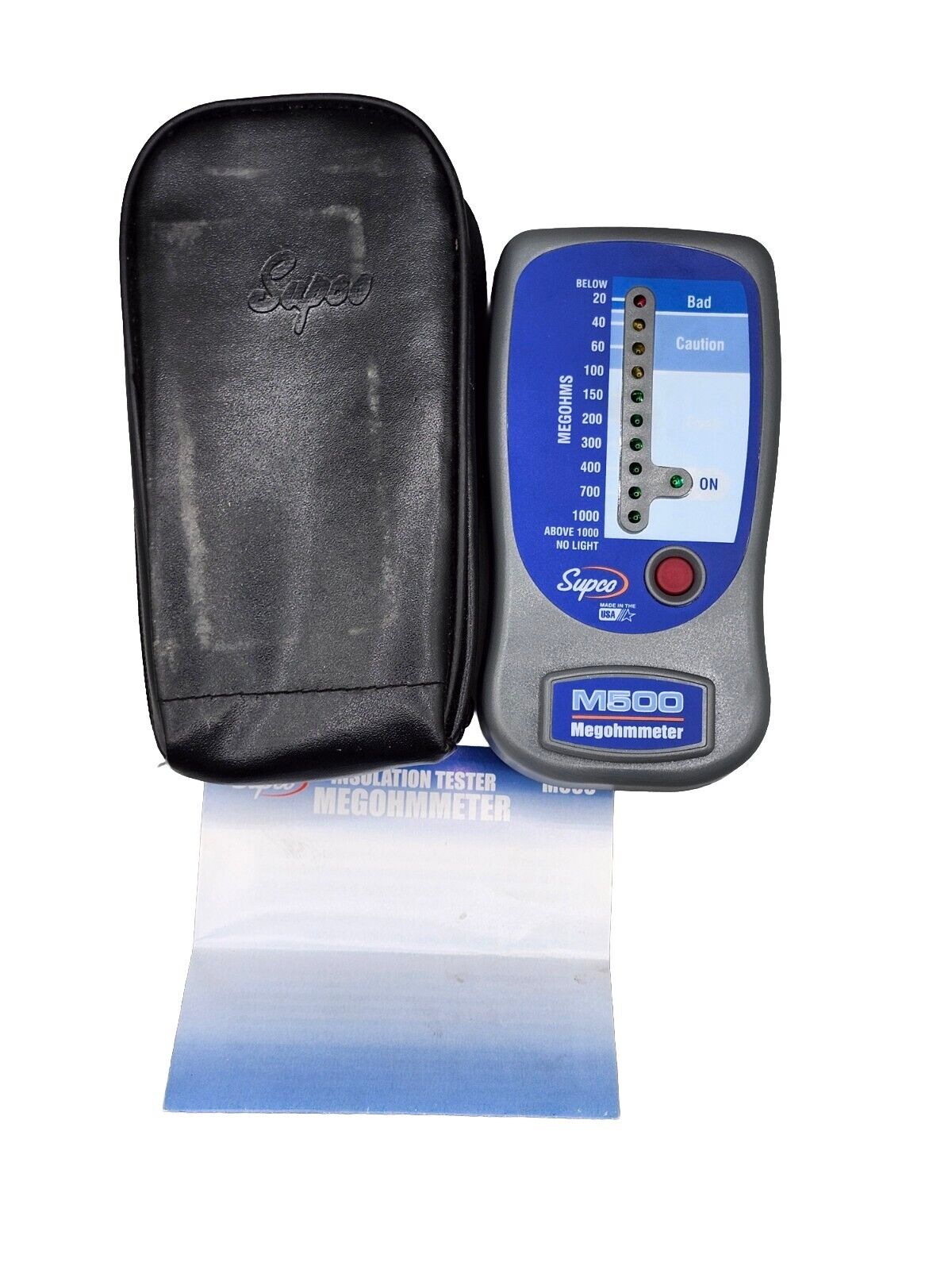 SUPCO M500 Insulation Tester/Electronic Megohmmeter with Soft Carrying Case
