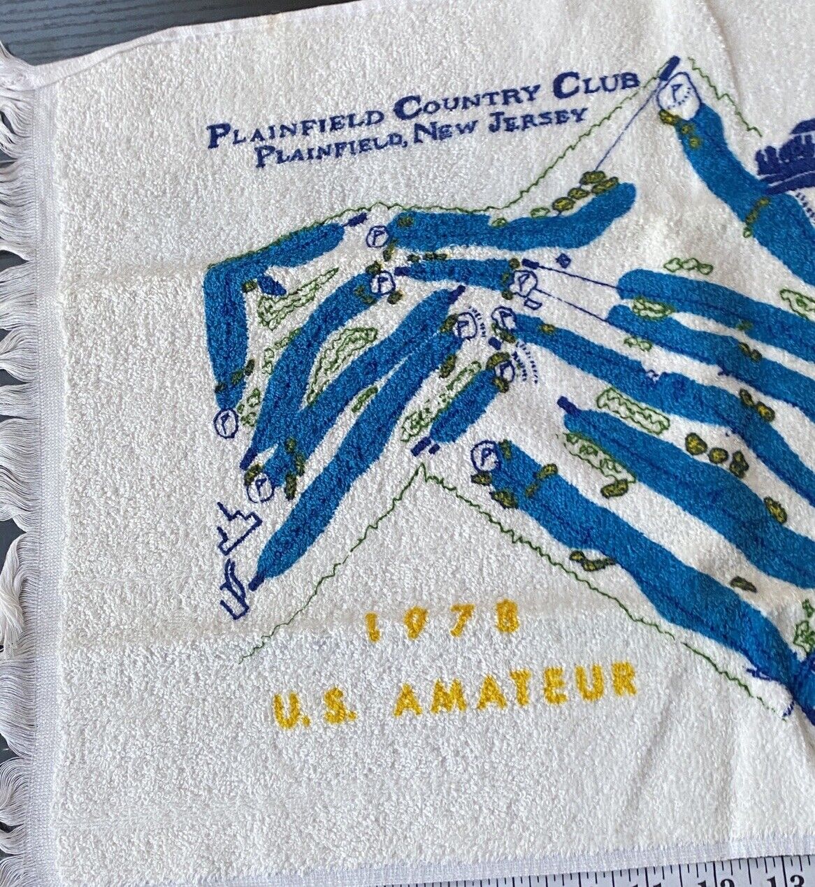 Vtg 1978 US Amateur Championship Golf Bag Towel Plainfield CC USGA NJ