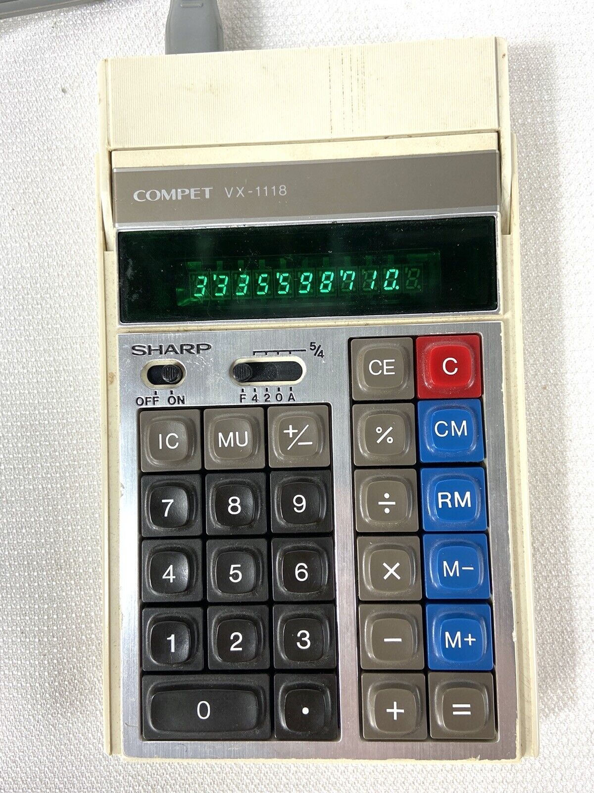 Vintage Sharp Compet VX-1118 Desktop Calculator