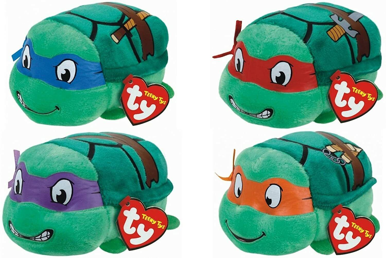 4 Teeny Ty Teenage Mutant Ninja Turtles Leonardo Raphael Donatello Michelangelo 