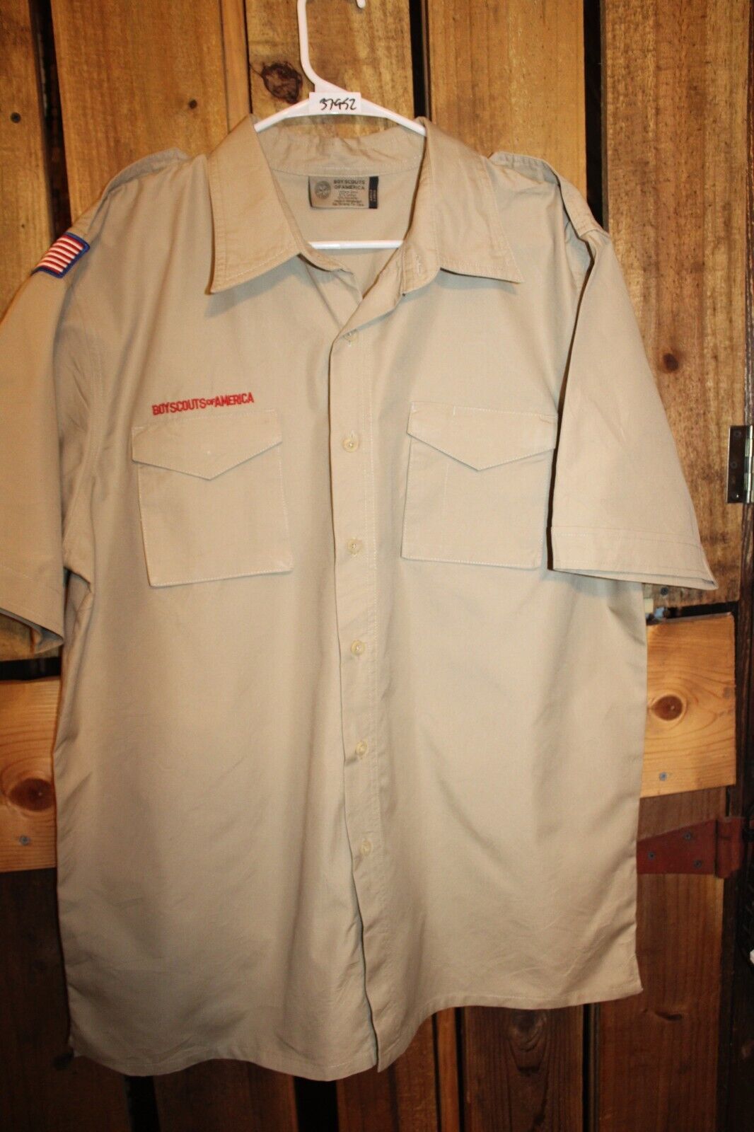 Boy Scouts of America BSA Men\'s Shirt Large Tan Plain
