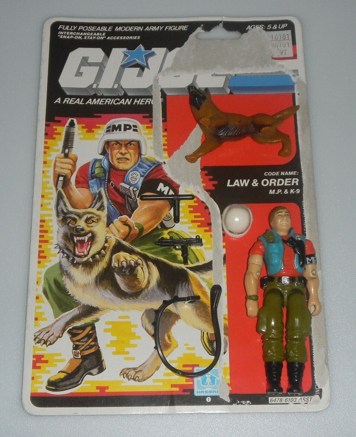 1987 Vintage GI Joe Lot ARAH Law & Order v1 3.75 Figure Uncut Cardback *Complete