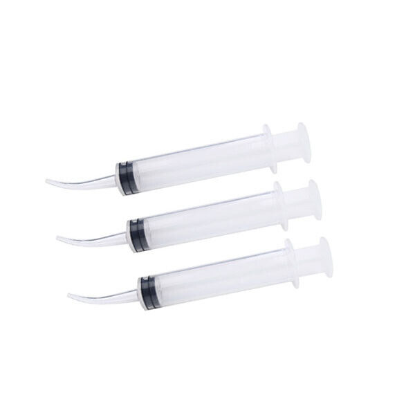 50 pcs Dental Disposable Curved Tip Utility Irrigation Syringes 12ml 