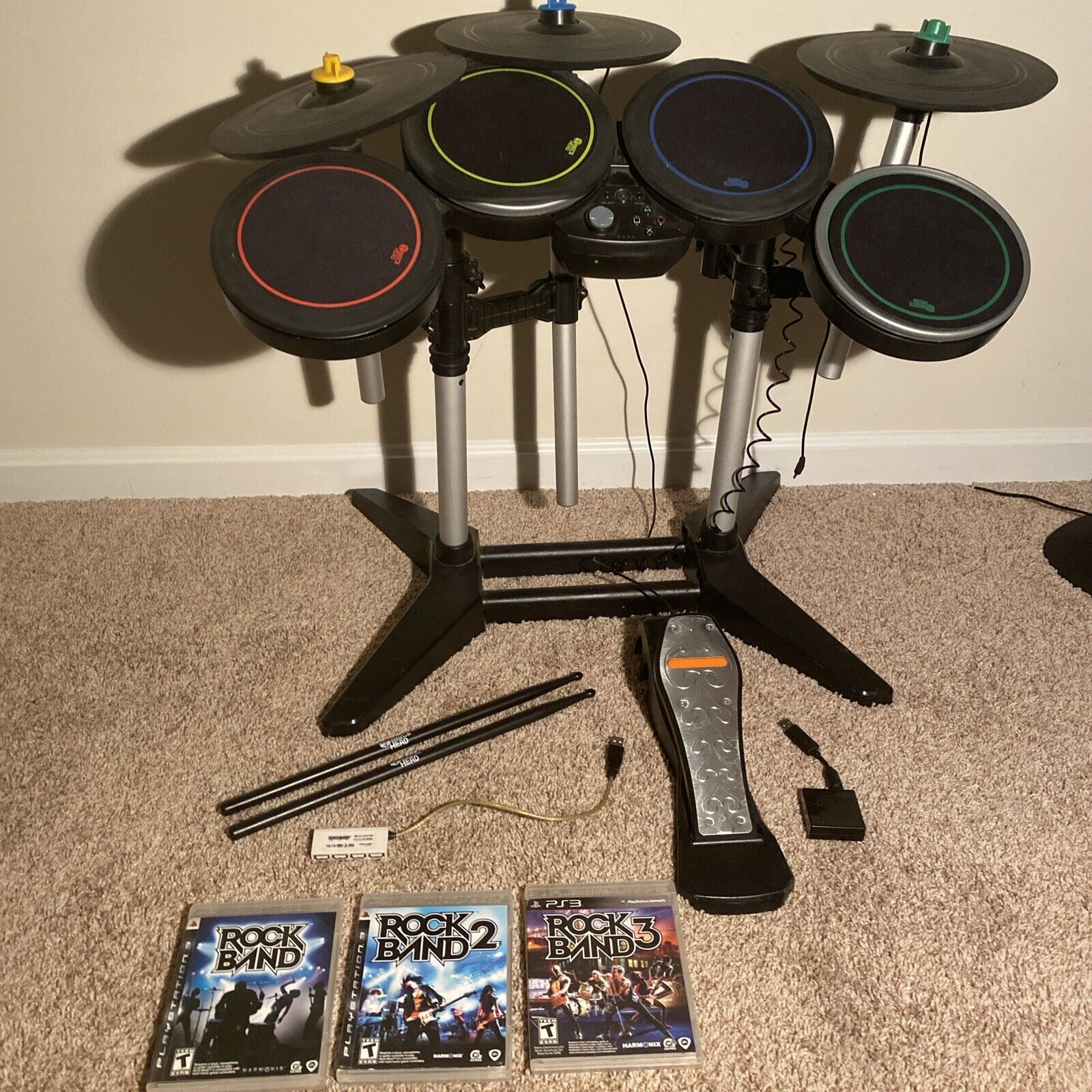 Harmonix Rockband 4 Wireless Drum Set w/ Pro Cymbals Expansion Kit for Sony PS4.