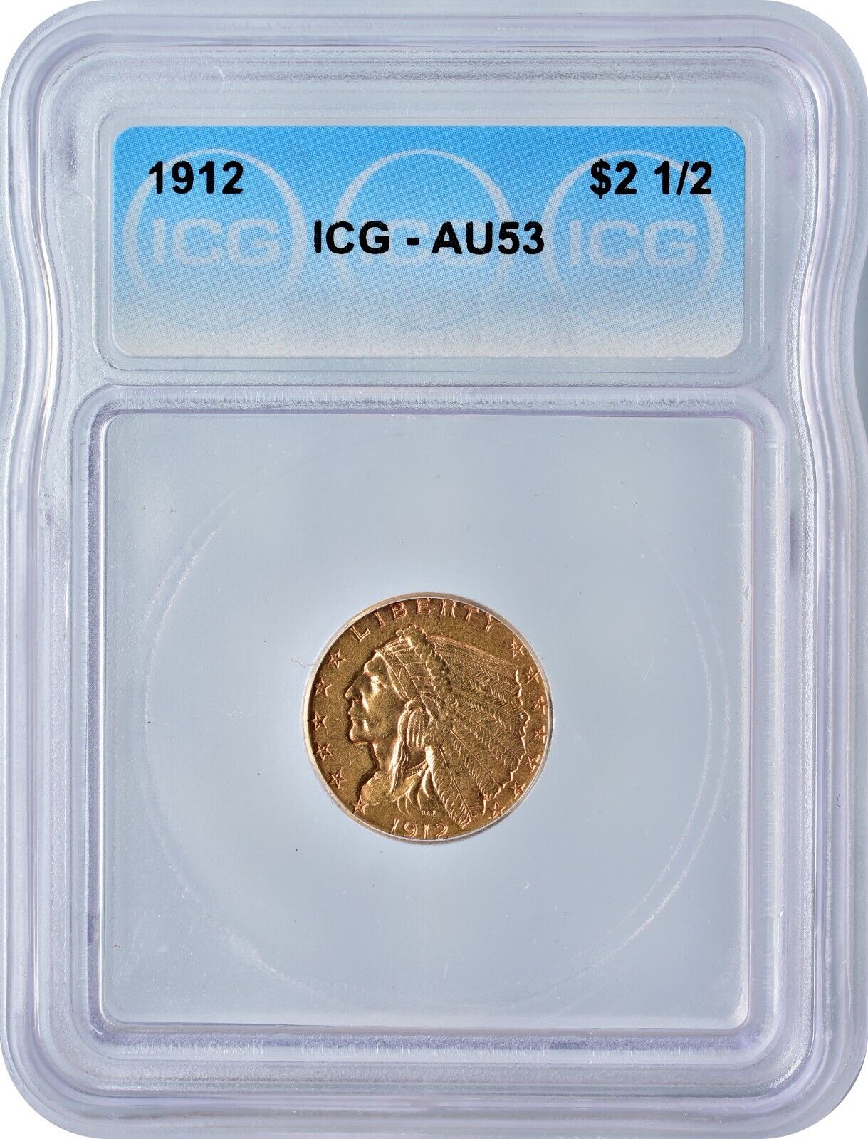 1912 Indian Head Gold  $2.50 About Uncirculated ICG AU53