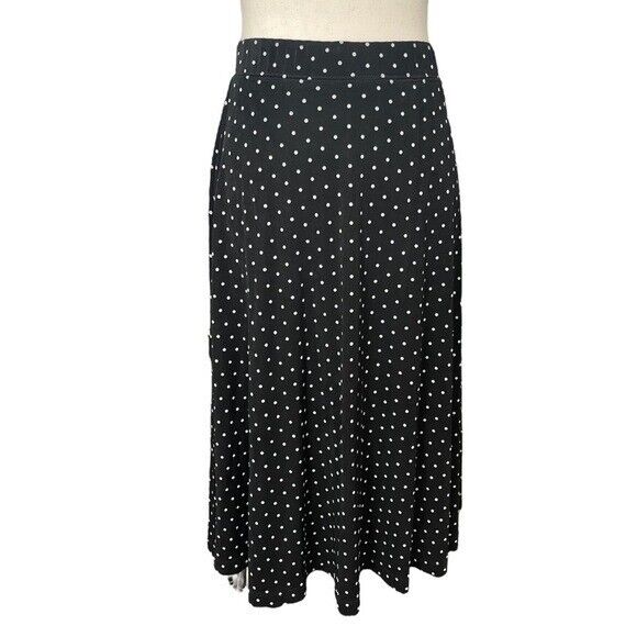 Vintage Laura Ashley Black Polka Dot Packable Skirt