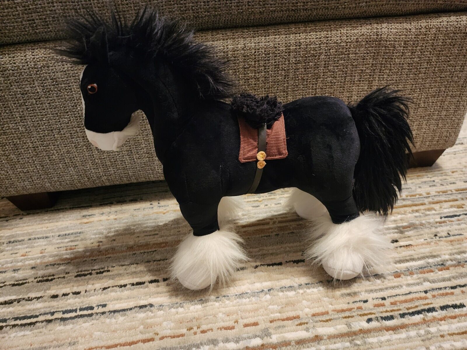 Disney Store Brave Angus Black Horse Plush Stuffed Animal Toy Authentic 20 inch