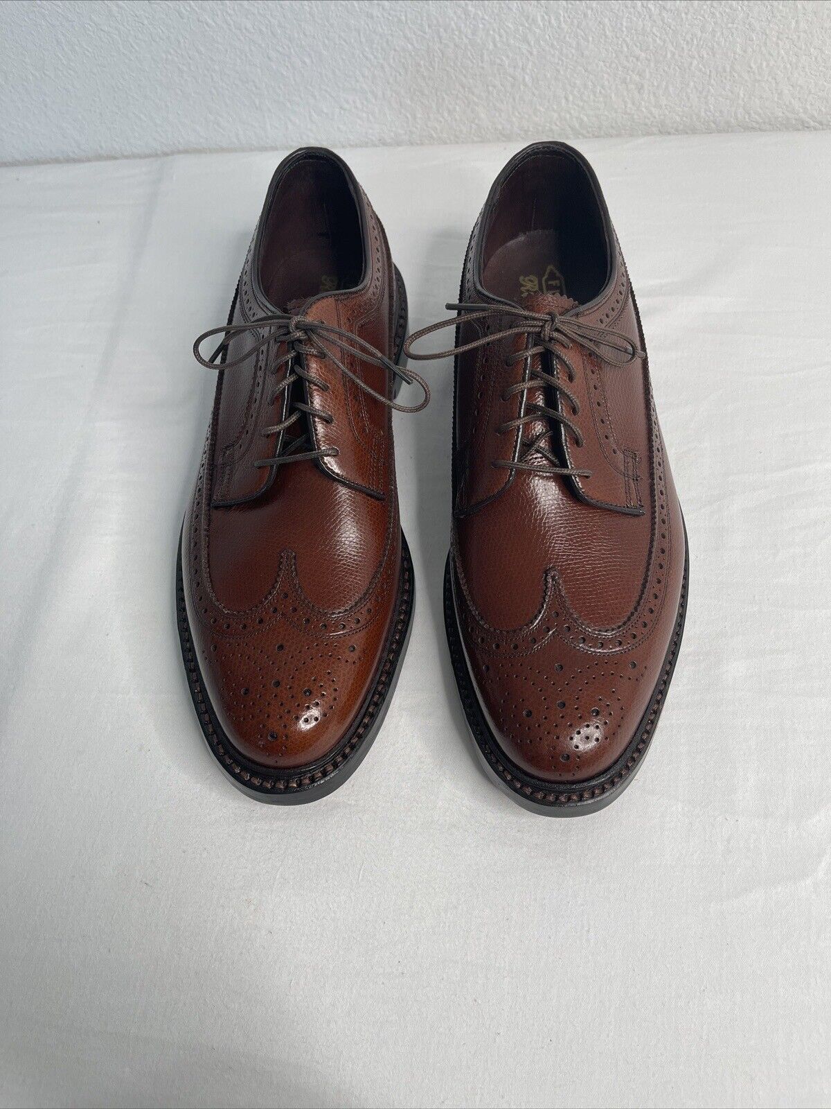 Vintage Florsheim Royal Imperial 97625 Long Wing5 Nail V Cleat Brown Shoes 8.5 D
