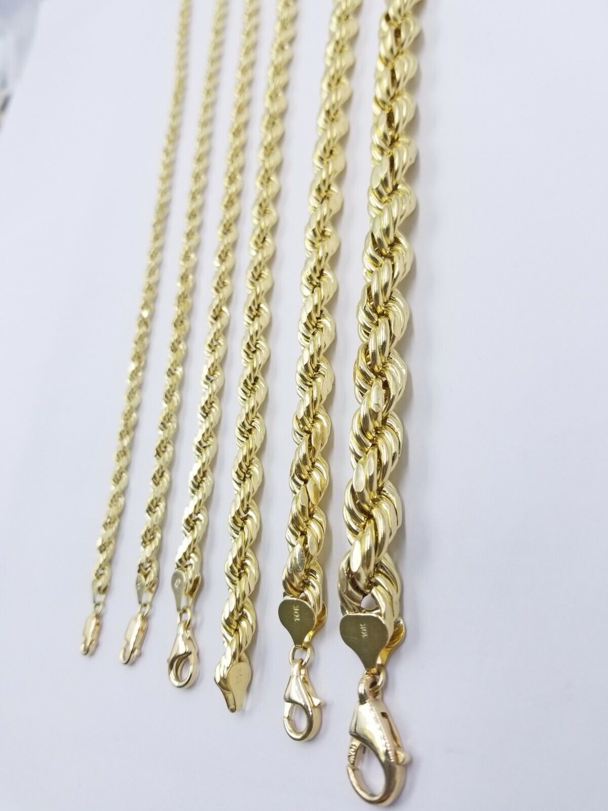 SOLID 10k Yellow Gold Rope Necklace 2 3mm 4mm 18\