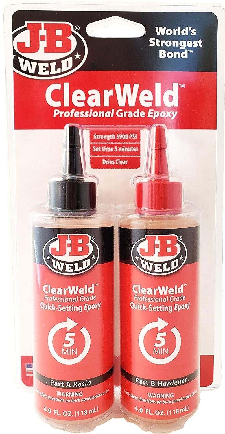 JB Weld 50240 ClearWeld Professional Grade Epoxy, Clear 8 oz.