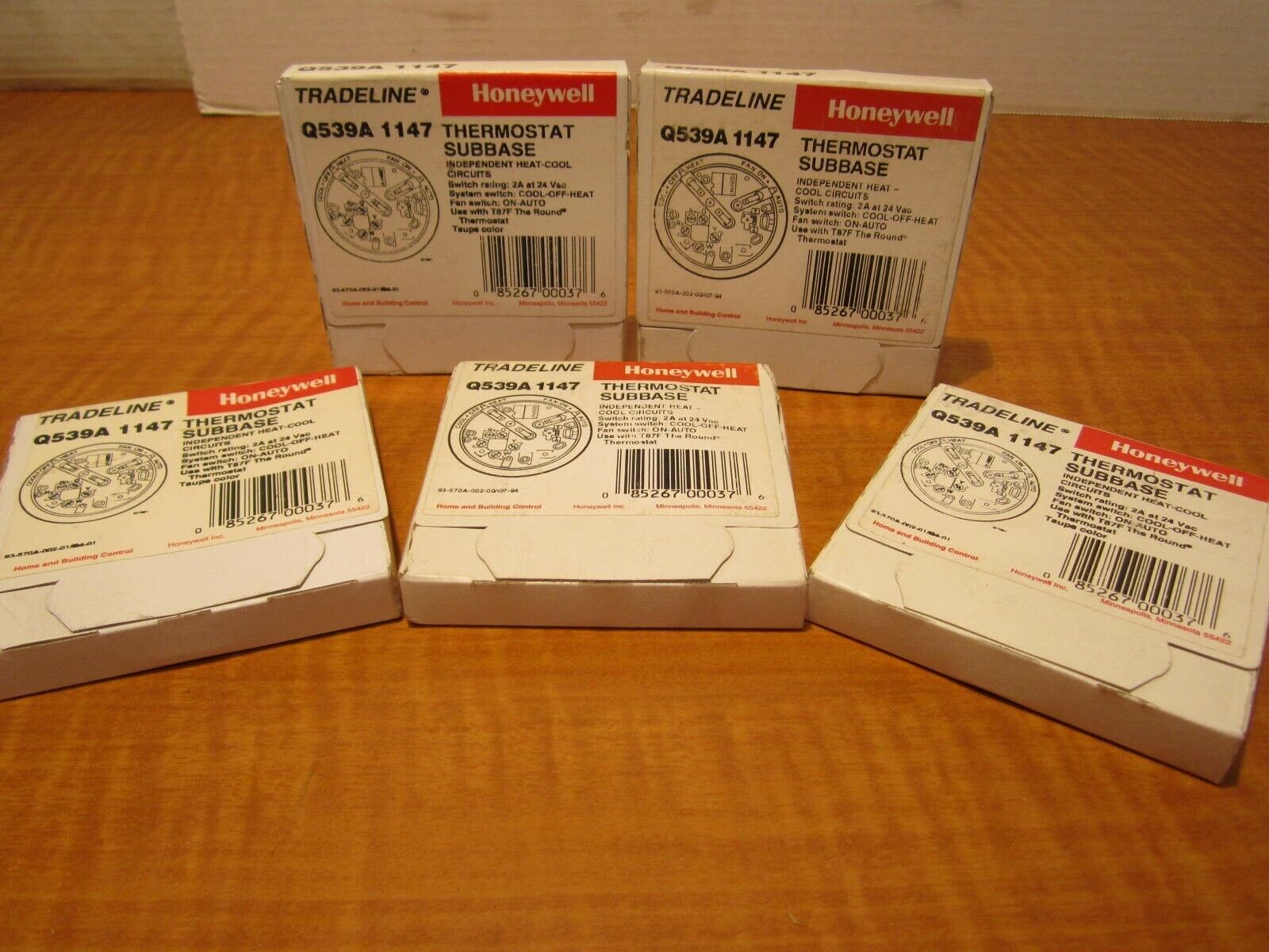 (5) HONEYWELL Q539A1147 Heat-Off-Cool Thermostat Subbase For Dual Transformer