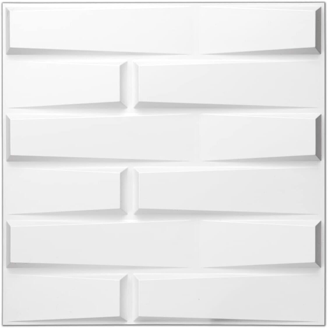 Art3d Decorative 3D PVC Wall Panels - 12-Pack White, 19.7 x 19.7 in.