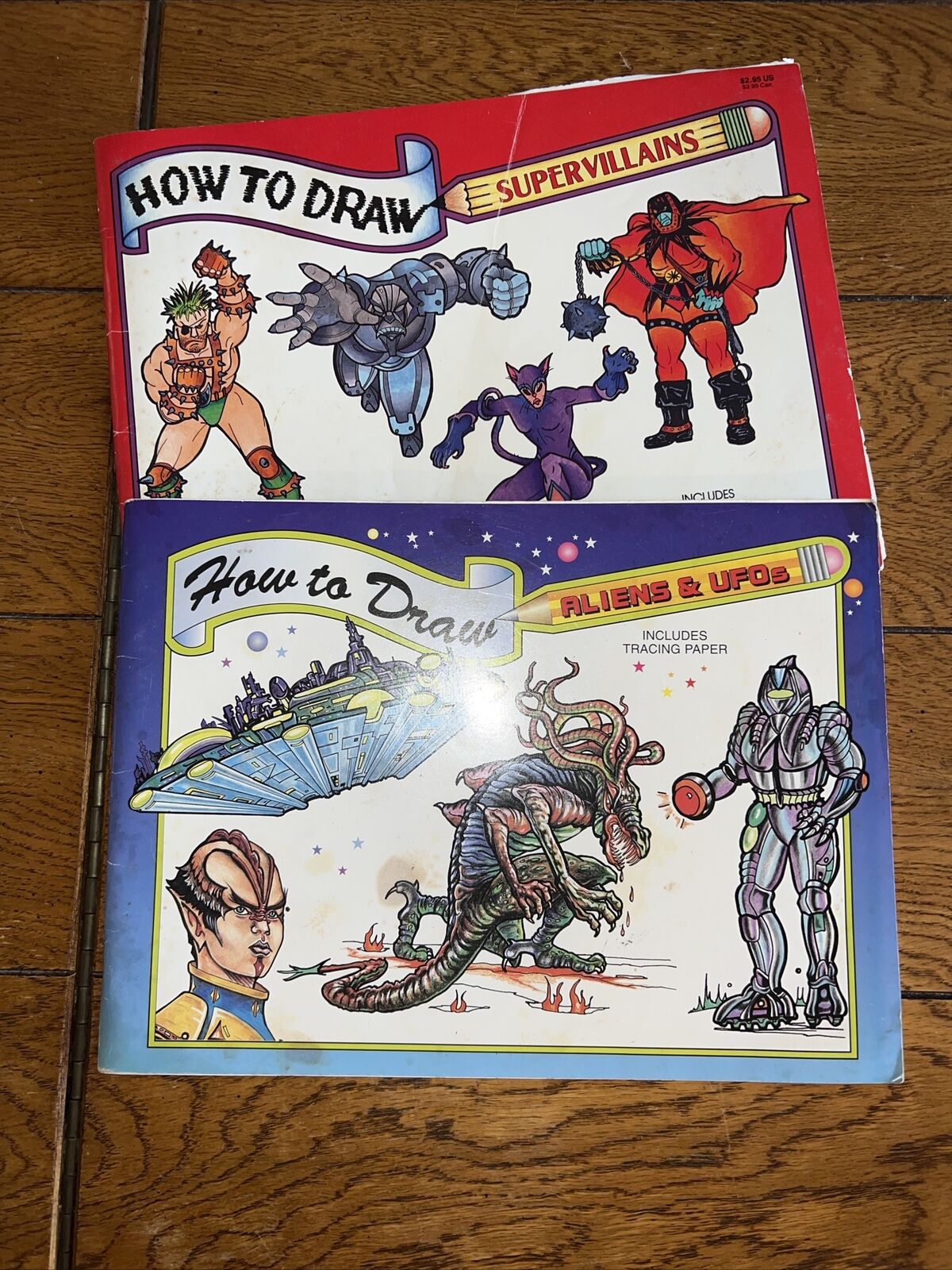 Vintage 1994 1997 How to Draw Supervillains/ Aliens Kids Books