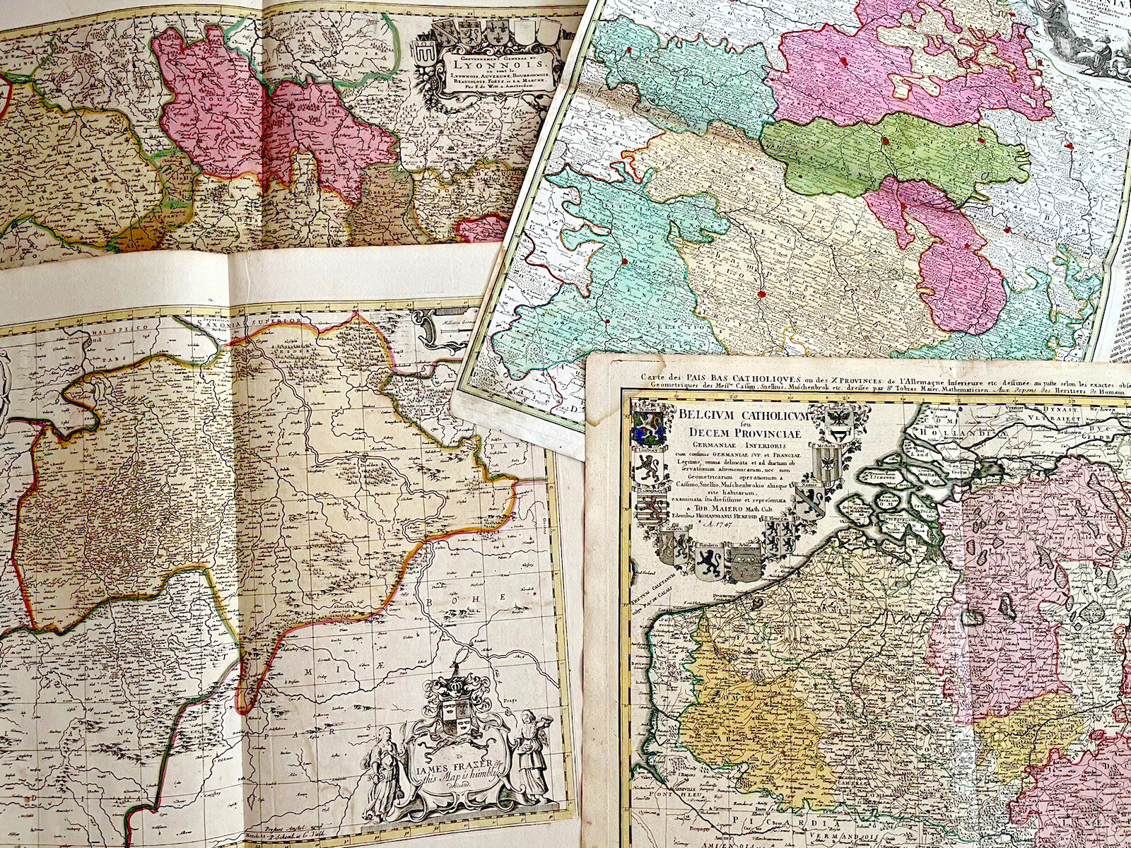 AUTHENTIC LARGE COLOR MAP FROM 18TH CENTURY - Museum Grade Quality
