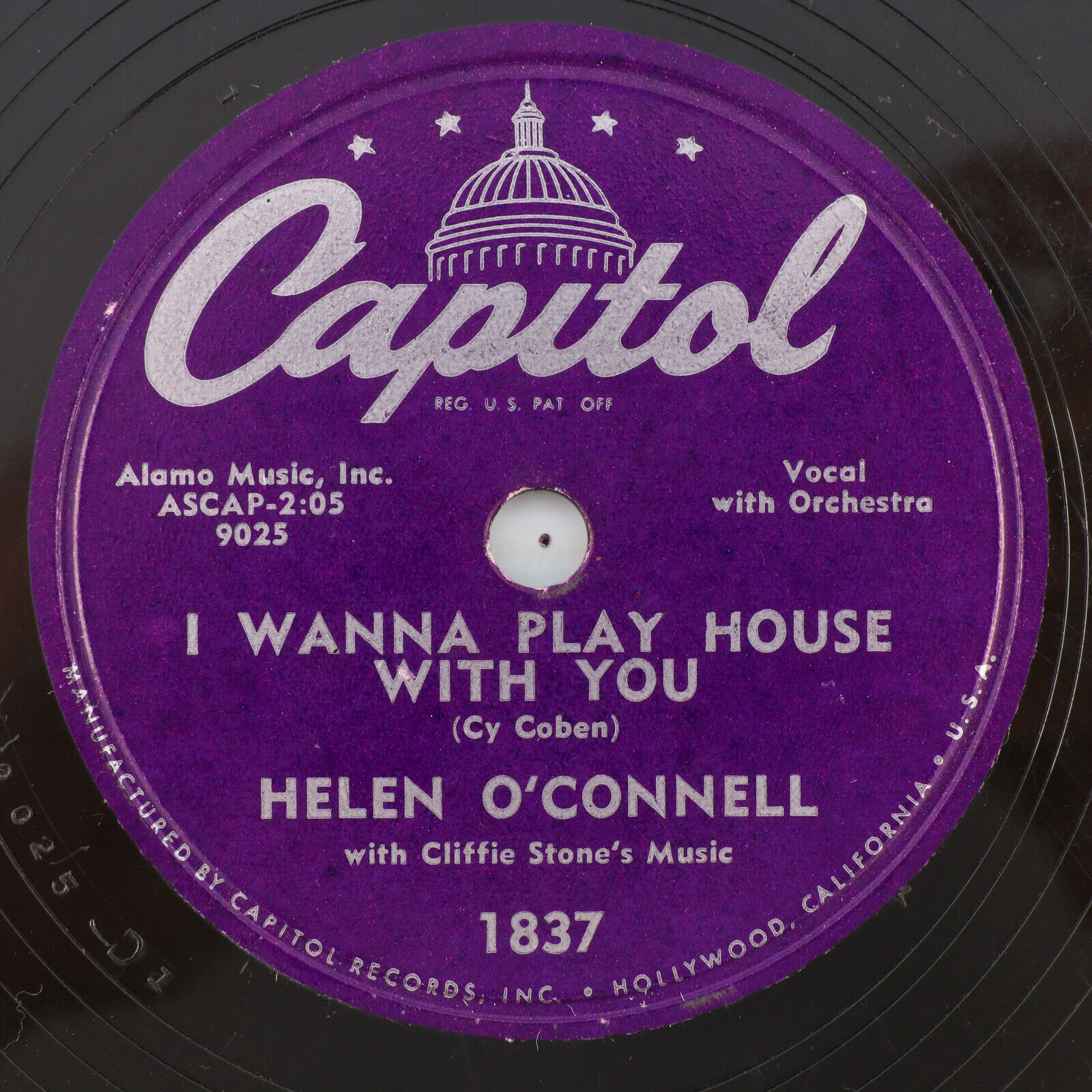 Helen O\'Connell – I Wanna Play House With You / Slow Poke 1951 78rpm Record 1837