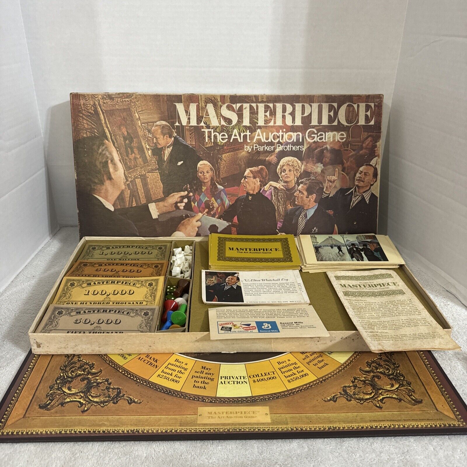 Vintage Masterpiece The Art Auction Game Parker Brothers 1970 Edition, Complete