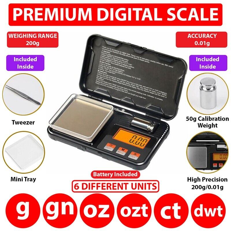 Digital Pocket Scale Jewelry Mini Scale 200gx0.01g digital scale gram Herb Karat