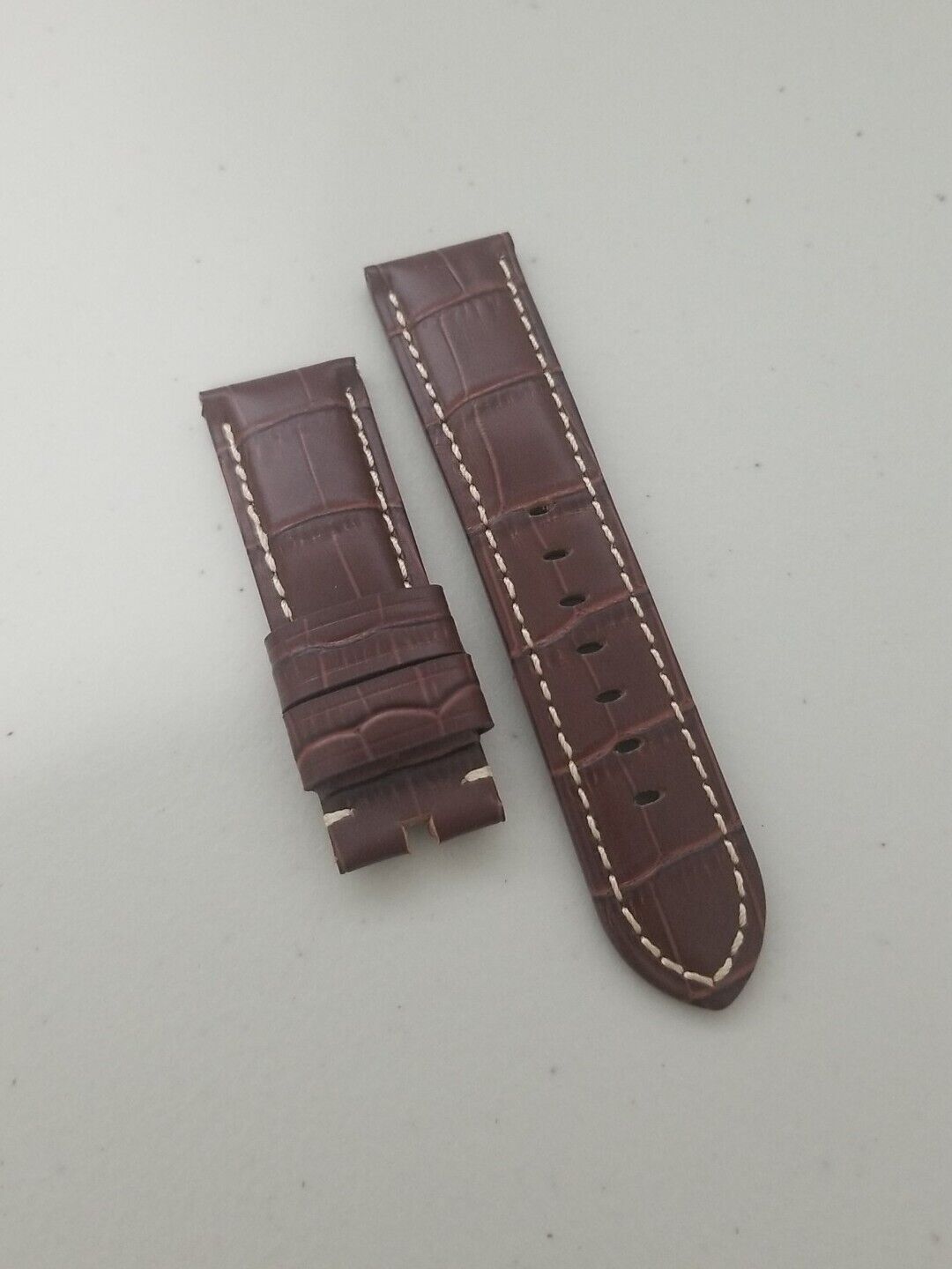 Authentic New Panerai 24/22mm OEM Brown Alligator Watch Strap for Tang Buckle 